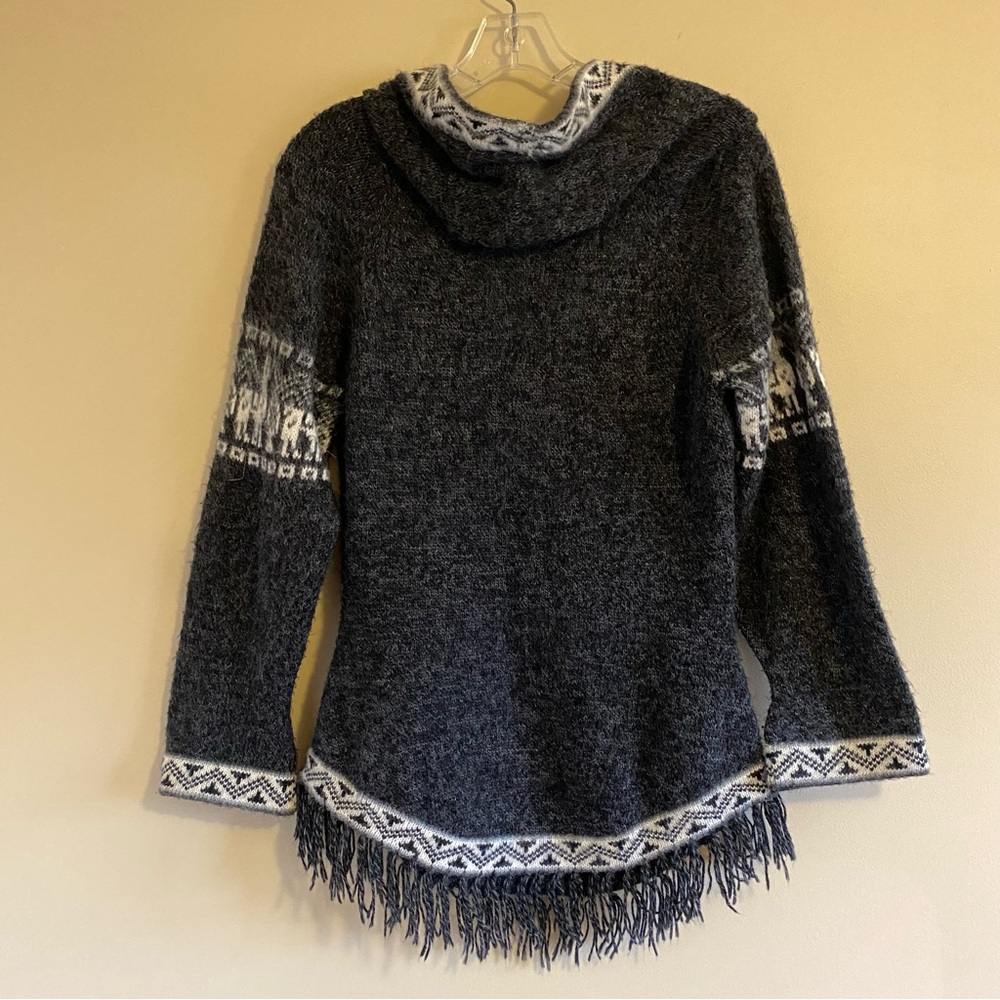 Cozy Soft Alpaca Blend Style Sweater - Warm Lightweight Knit, Hooded Pullover - Picture 3 of 11